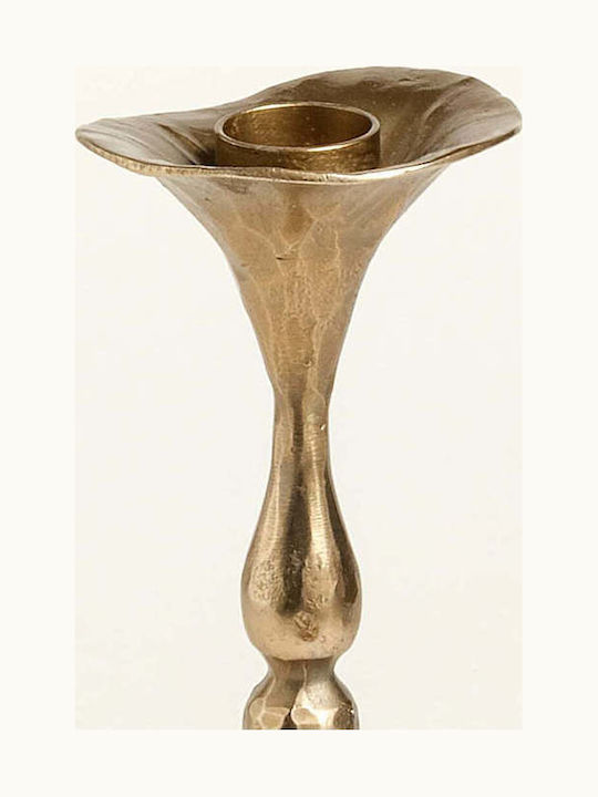 SteweHome Metal Candle Holder In Yellow Colour 9x26x9cm