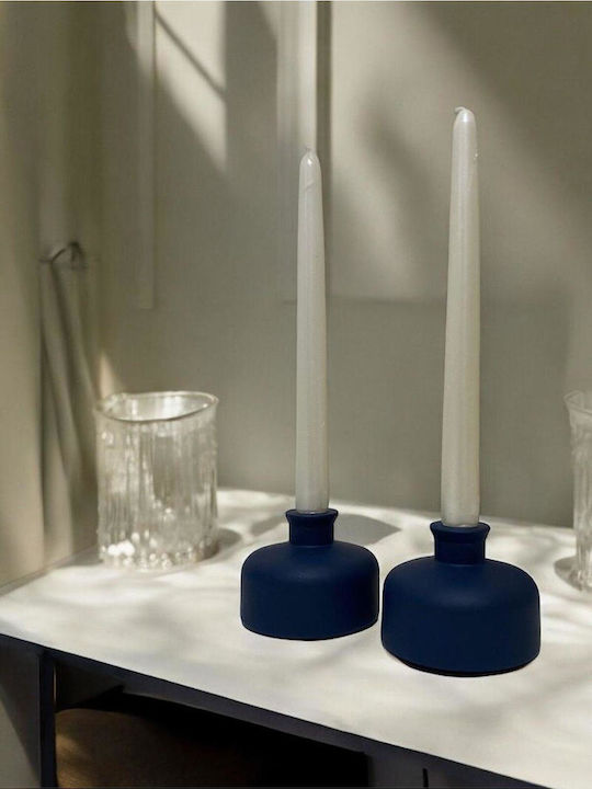 SteweHome Stone Candle Holder in Blue Colour 10x10cm