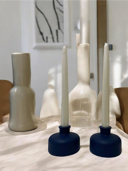SteweHome Stone Candle Holder in Blue Colour 10x10cm