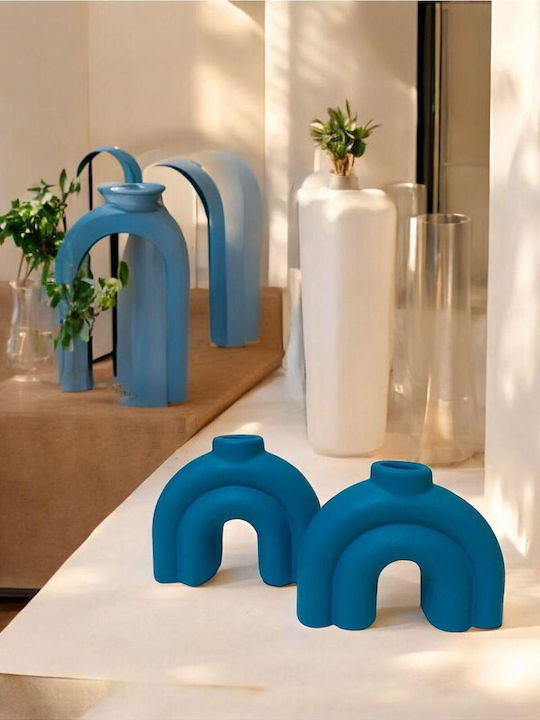 SteweHome Ceramic Candle Holder in Blue Colour 10x10cm Various Colors
