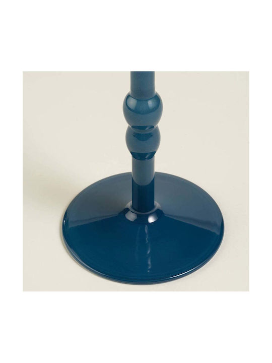 SteweHome Glass Candle Holder In Blue Colour 9x13x9cm
