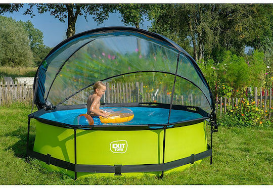 Exit Toys Round Swimming Pool with Metallic Frame 300x76cm Green