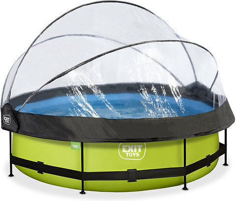 Exit Toys Round Swimming Pool with Metallic Frame 300x76cm Green