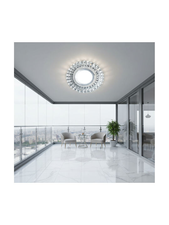 Alista Home Spot Rotund Din Sticlă Încorporat Cu LED RGB Alb