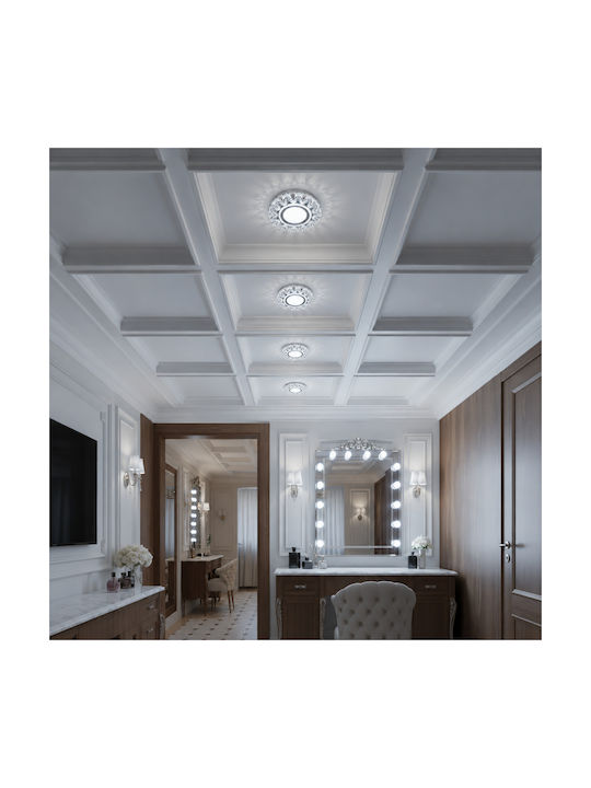 Alista Home Spot Rotund Din Sticlă Îngropat Cu LED Încorporat RGB Alb