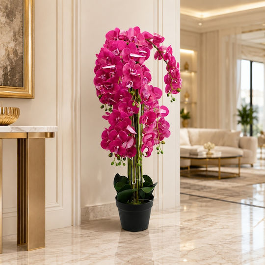 Künstliche Orchidee Fuchsie 120cm Topfpflanze 87554-1