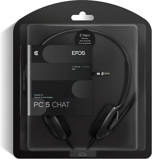 Epos PC 5 On-Ear Multimedia-Headset mit Mikrofon und 3,5 mm Klinke