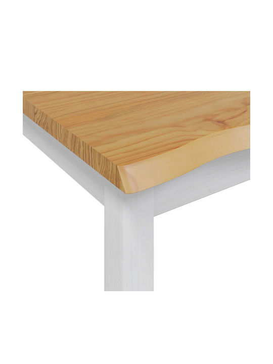 Masă Bar din Lemn Masiv Alb 112x70x91 cm