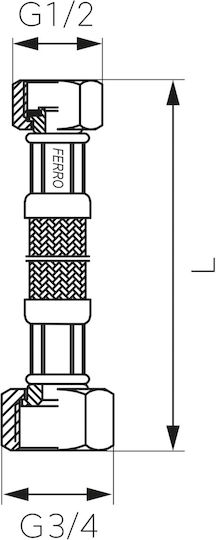 Connection Hose L-80 Cm 1-2" X 3-4"