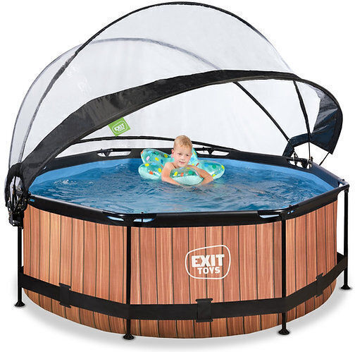Exit Toys Piscină Rotundă cu Cadru Metalic 244x76cm Maro