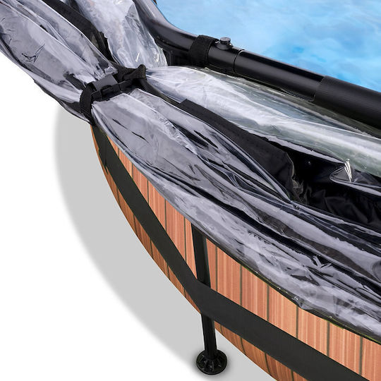 Exit Toys Piscină Rotundă cu Cadru Metalic 244x76cm Maro