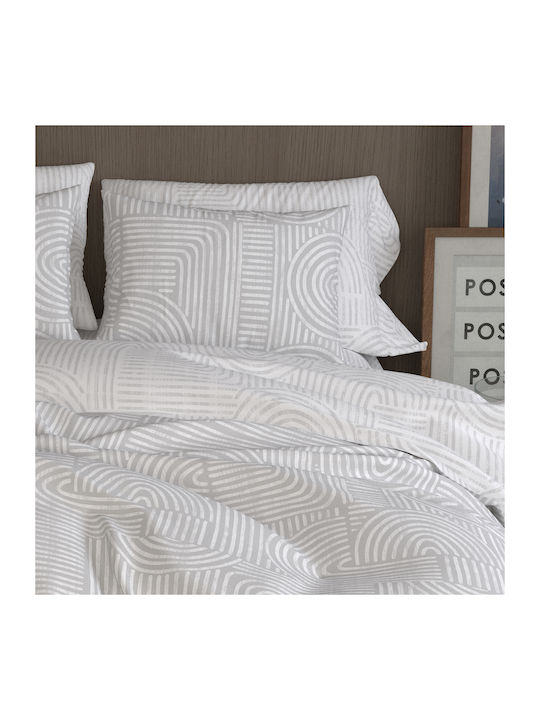 Charalambidis Textiles Шалтета Едноспално От Памук И Полиестер Сив 160x220см
