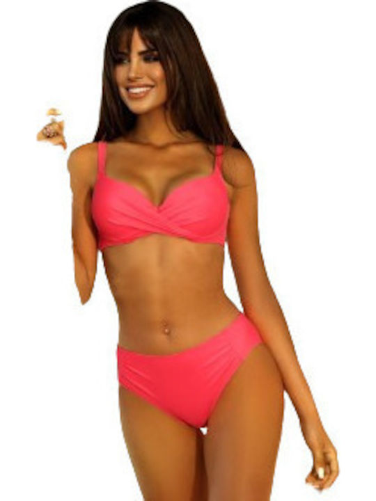 Set Bikini Push-Up Polka Dot Fuchsie