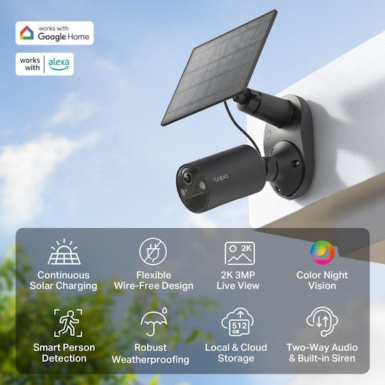 TP-LINK Tapo C411 Kit v1 IP Überwachungskamera Full HD+ 3MP Wasserdichte Batterie mit Zwei-Wege-Kommunikation