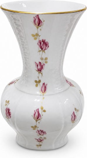 ForHome Dekorative Porzellanvase Weiß 18xH28cm