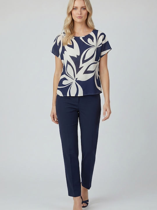 Γυναικείο Crop Top Floral Μπλε