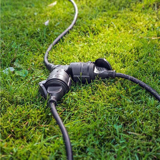 Goobay Waterproof Extension Cable Cord 3 x 1.5mm²/5m Black