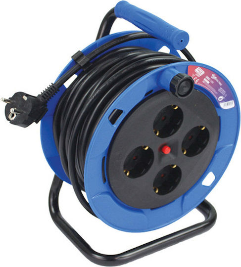 Tayg Cablu de prelungire 4 locuri cu cablu de 25m Diametru 3 x 1.5mm² Albastru