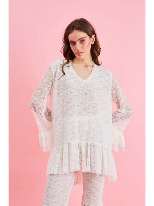 Women's Blouse Long Sleeve White