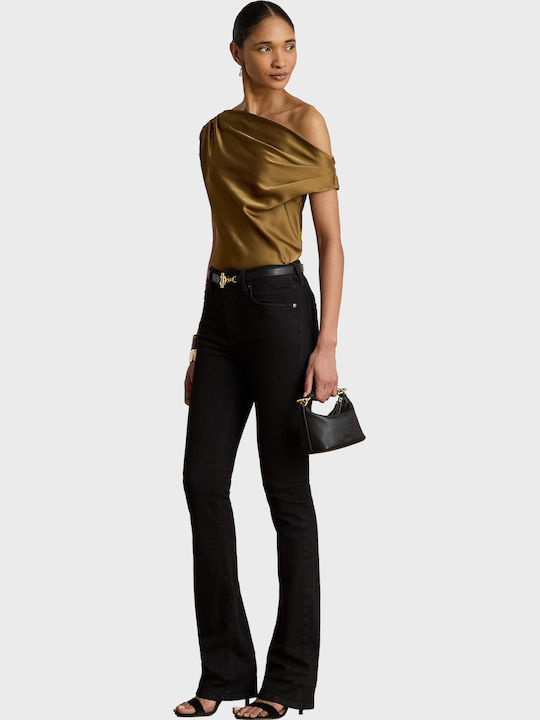 Bluse Für Damen Satin Brick Braun