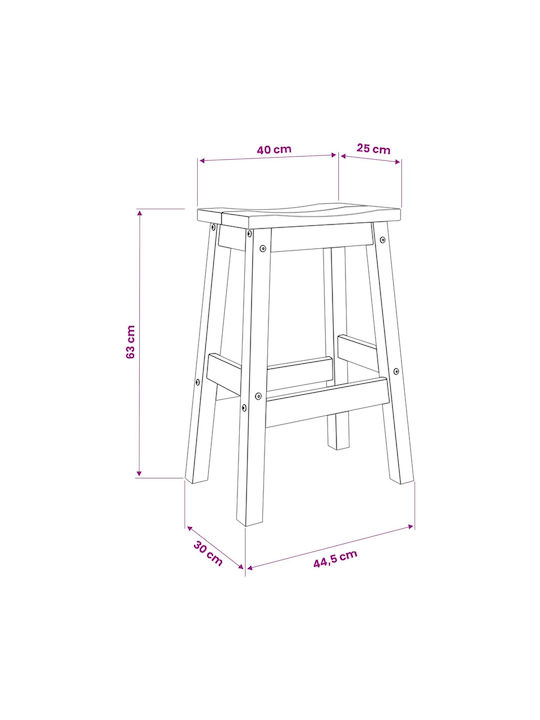 vidaXL Barhocker Aus Holz Weiß 2Stück 44x30x63cm