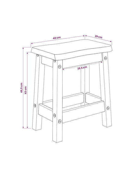 Σκαμπό Μπαρ Ξύλινο Λευκό 2τμχ 40x29x45.5εκ.