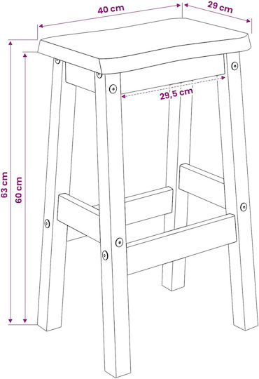 Taburete Bar Cu Spătar Din Lemn Alb 2 Buc 40x29x63 cm
