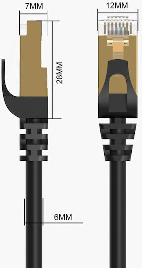 Orico Direct Attach Copper Cat.7 (10Gbps) Καλώδιο Δικτύου Ethernet εξωτερικού χώρου 30m Μαύρο