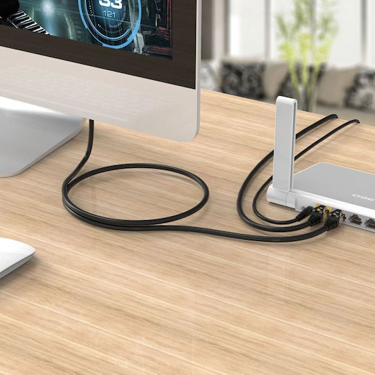 Orico Direct Attach Copper Cat.7 (10Gbps) Καλώδιο Δικτύου Ethernet εξωτερικού χώρου 2m Μαύρο