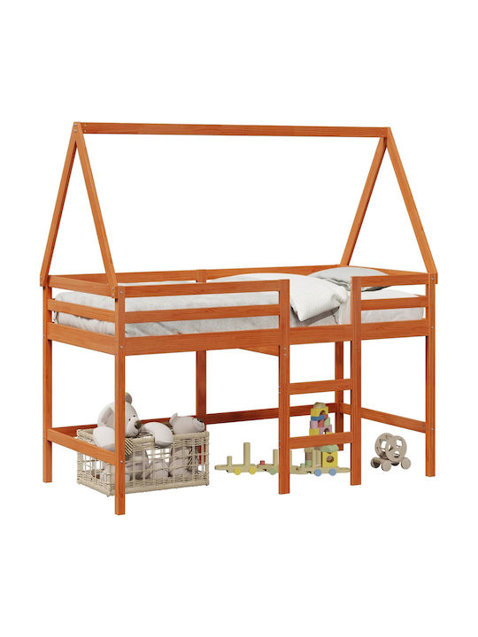 Kinderbett Klassisch Einzel Braun Für Matratze 90x190cm