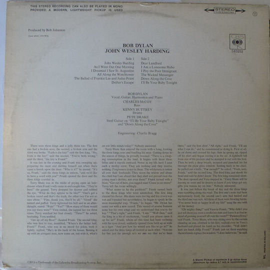 Bob Dylan John Wesley Harding Vinyl
