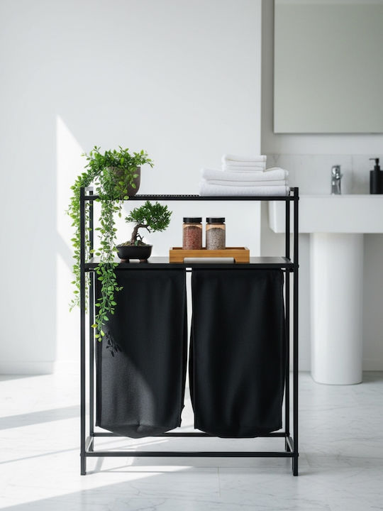 SteweHome Καλάθι Απλύτων Μεταλλικό 70x45x35cm Μαύρο