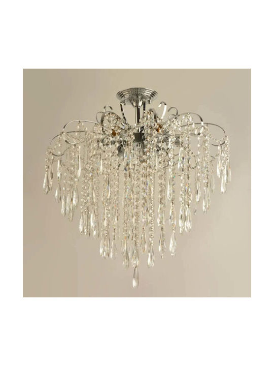 Alista Home Chandelier Ø60cm with Crystals Silver Alista Home Chandelier Ø60cm with Crystals Silver
