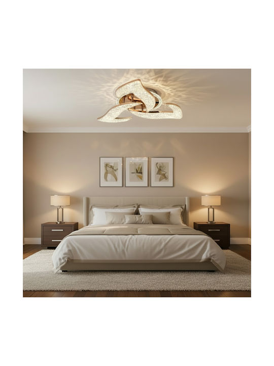 Alista Home Plafonieră de Tavan Aurie cu LED Integrat și Cristale și Telecomandă