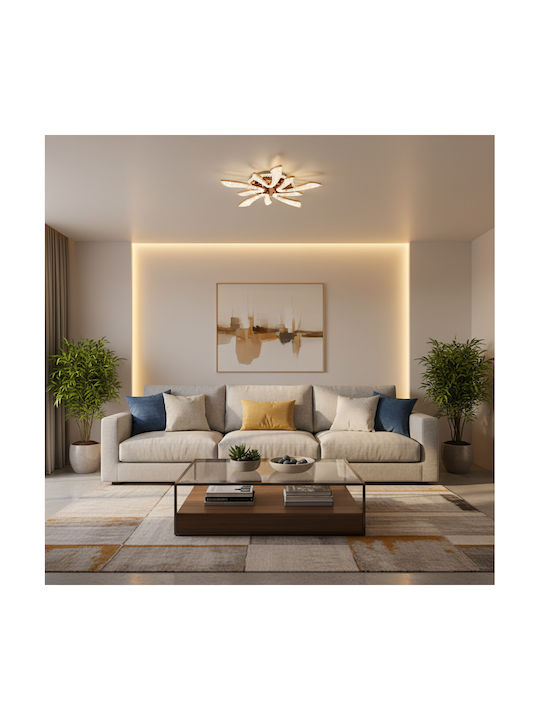 Alista Home Plafonieră de Tavan Aurie cu LED Integrat și Cristale și Telecomandă