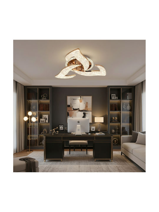 Alista Home Plafonieră de Tavan Aurie cu LED Integrat și Cristale și Telecomandă