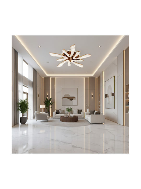 Alista Home Plafonieră de Tavan Aurie cu LED Integrat și Cristale și Telecomandă