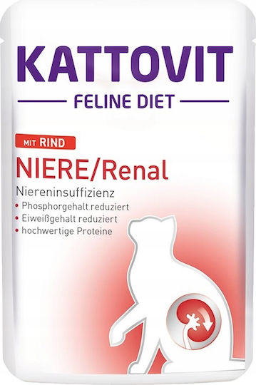 Kattovit Niere Hrana Pentru Pisici Cu Carne De Vită Și Carne 24x85gr
