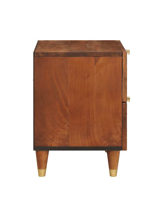 Κομοδίνα Ξύλινα Καφέ 2τμχ 40x33.5x46cm