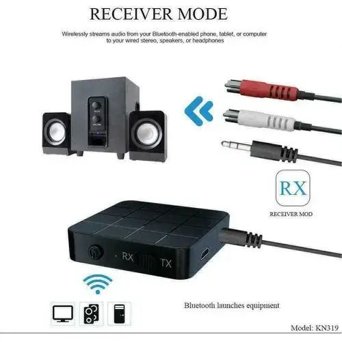 2in1 Bluetooth 5.0 Transmitter Receiver Tv Car Wireless Stereo Adapt Deco Ελαφρύς Ασύρματος Πομπός Δέκτης Ήχου Bluetooth