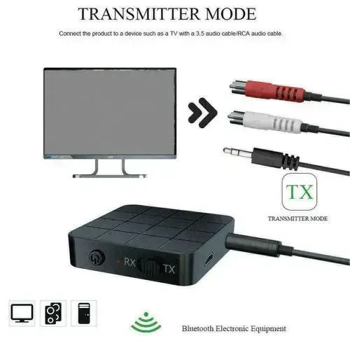 2in1 Bluetooth 5.0 Transmitter Receiver Tv Car Wireless Stereo Adapt Deco Ελαφρύς Ασύρματος Πομπός Δέκτης Ήχου Bluetooth