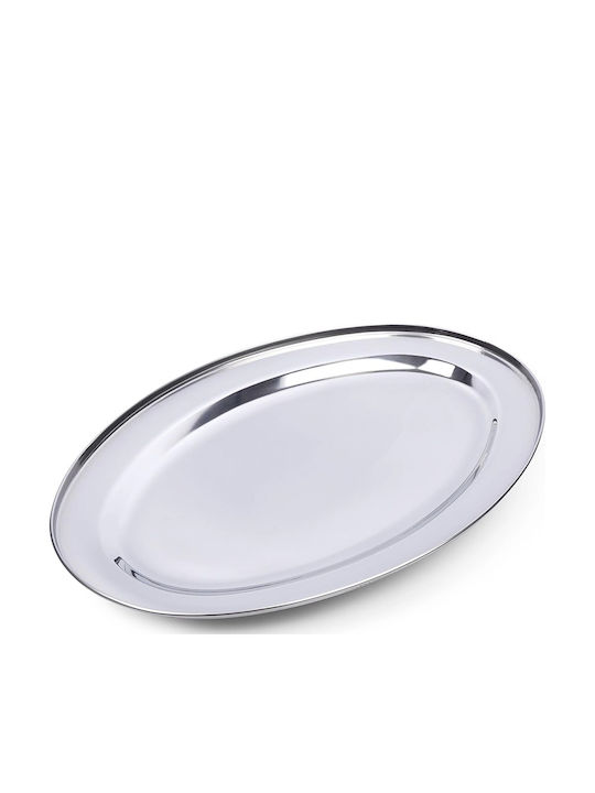 Excellent Houseware Πιατέλα Σερβιρίσματος Ανοξείδωτη Ασημί 45x29εκ.