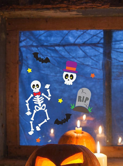Decorations Gel Stickers Window Glass Skeleton Skeleton Cemetery Halloween
