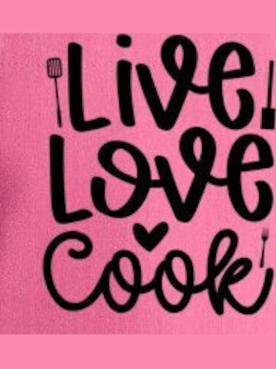 Pop Culture Live Love Cook Pink Kitchen Apron 75x90cm P063272137F1