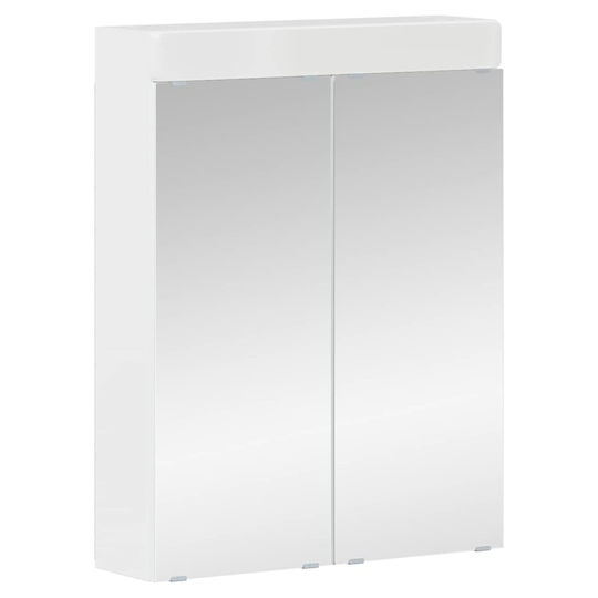 vidaXL Баня Маса със Смесител и Огледало Ш60xД34xВ63cm Бял