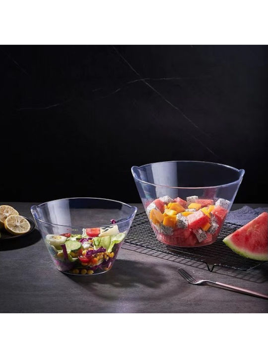 Dream House Plastic Salad Bowl Transparent 21x20.5x13cm 2 Pieces