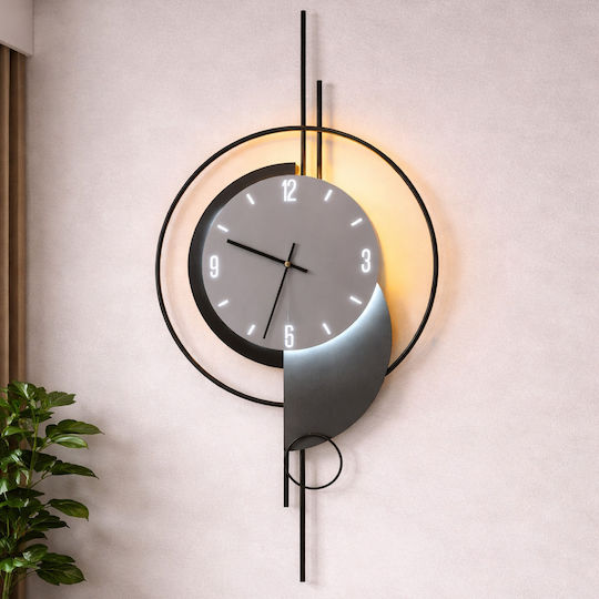 Alista Home Ρολόι Τοίχου Μαύρο 80x40cm Alista Home Ρολόι Τοίχου Μαύρο 80x40cm