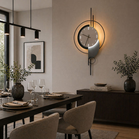 Alista Home Ρολόι Τοίχου Μαύρο 80x40cm