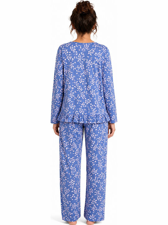 Benetton Sommerliches Damen-Schlafanzug-Set Blau