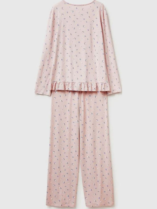 Benetton Benetton Damen Sommer Schlafanzug Set Rosa